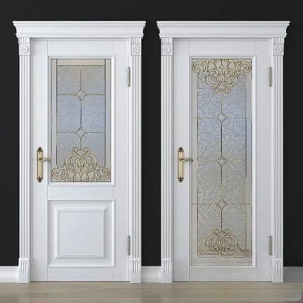 A door with a stained glass window 3dsmax Download
